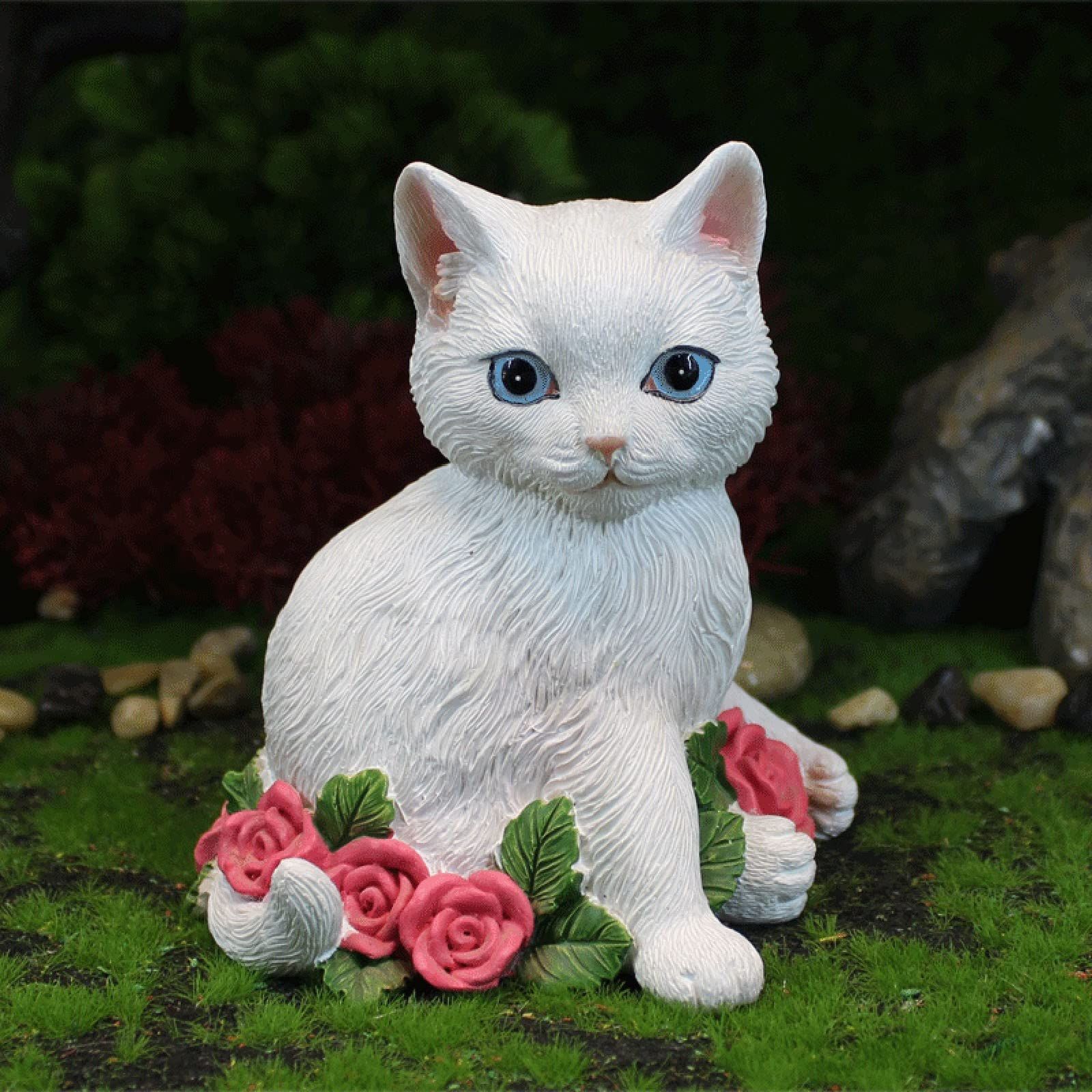 Ornament Exchange Holiday Lover Resin Commemorative Crafts Decorations Cat Rose Ornaments Animal Simulation Home — image 4