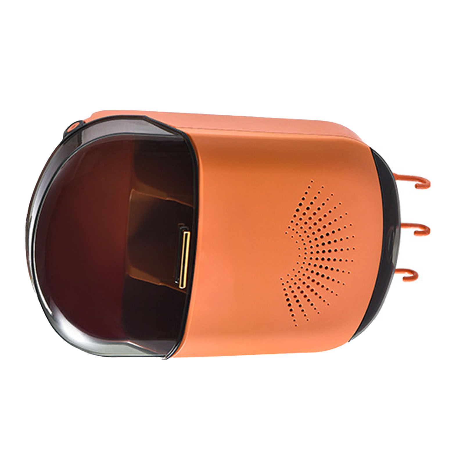 Wall Mounted Chopsticks Holder Dust Prevention 3 Compartments Large Capacity Draining Utensil Storage Box with Cover Orange โ image 3