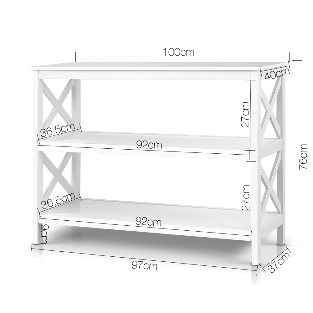 Artiss Console Table 3-tier White Polly β image 4