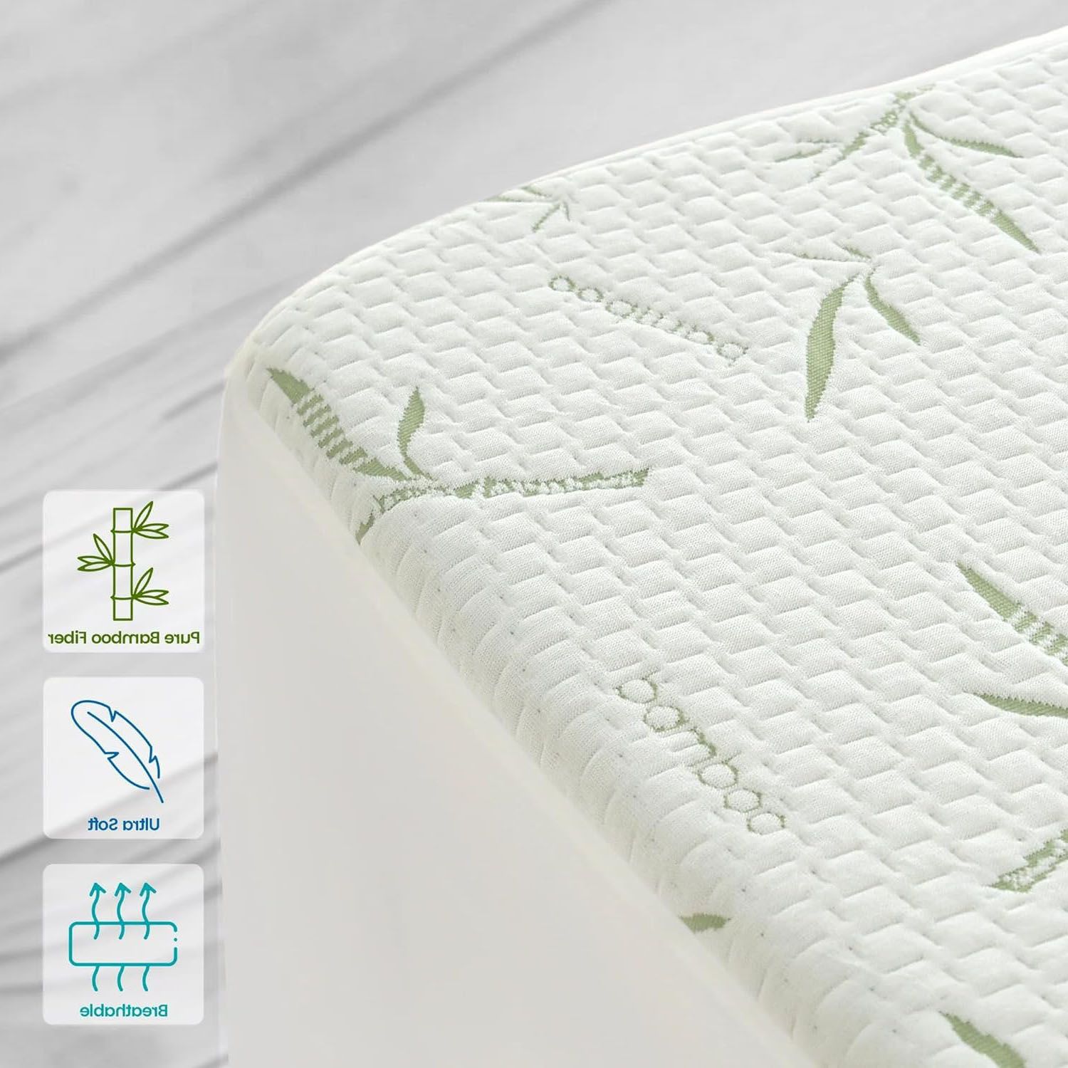 Waterproof Mattress Protector,Breathable Mattress Cover,3D Air Fabric Cooling Bed Pad Cover, Deep Pocket 40cm(Double,Green) โ image 4