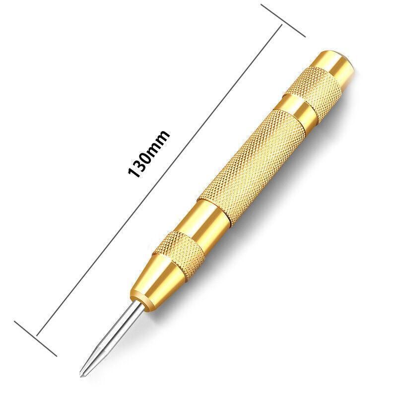 130mm Spring Loaded Centre Punch Automatic Brass Marking Tool Heavy Duty - Silver โ image 6