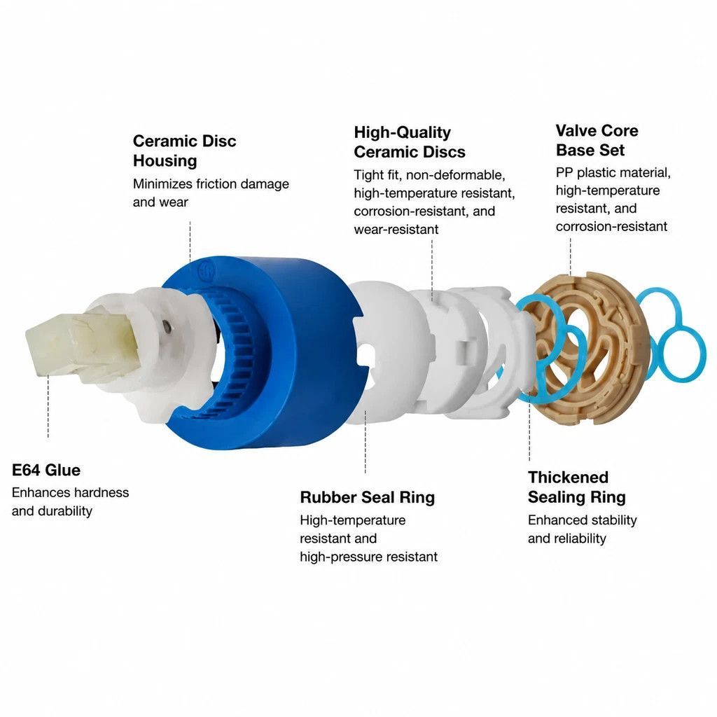 Sweet Renovation Surprise Stainless Steel Mix Water Valve, Bathroom Temp Control Parts, Triple Pull Type With Full Fittings ā image 5