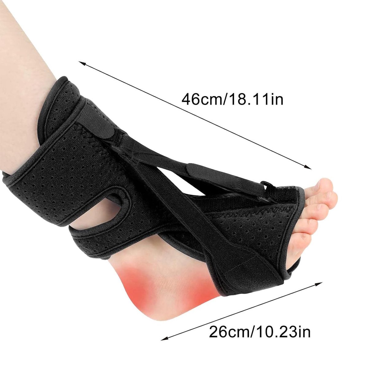 Night splint - Heel spur orthosis - Achilles tendon orthosis - Splint - Strasbourg sock - Achilles tendon - Extra support - Black — image 5