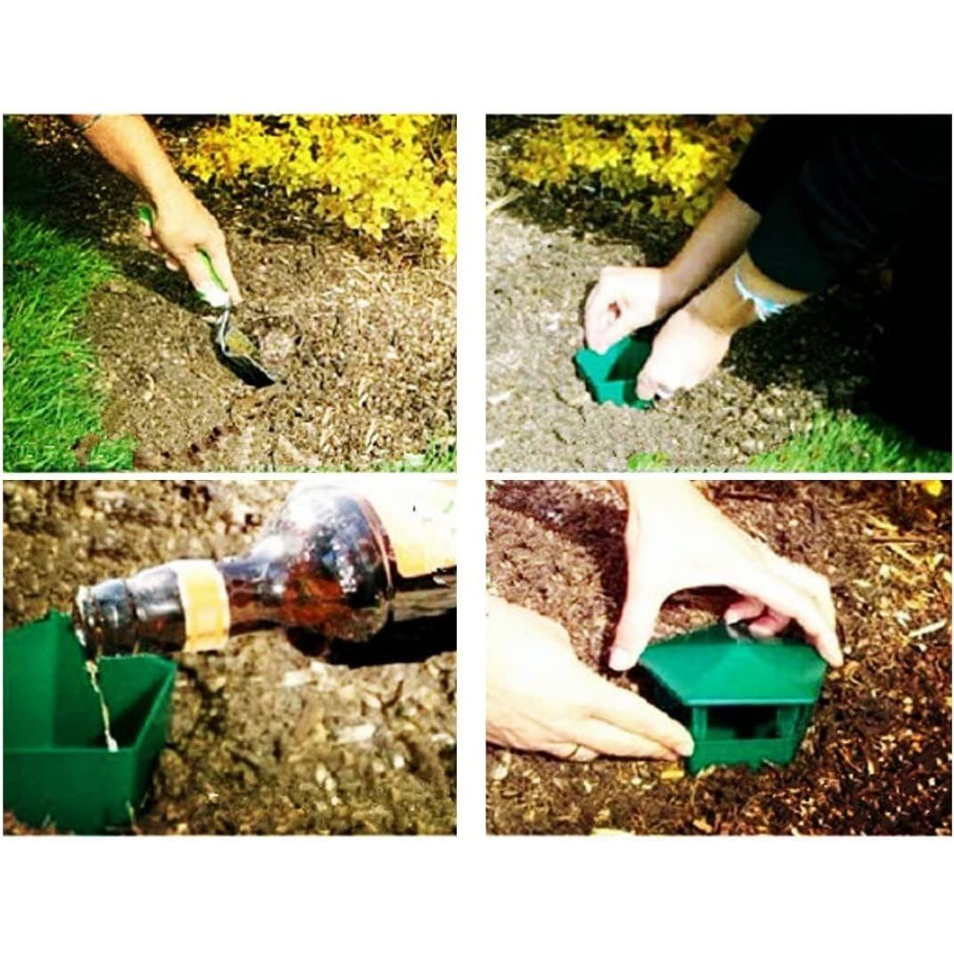4 Pieces Beer Slug & Snail Traps Friendly to Catch Snails Catcher, for Kids and Pets Garden Decor — image 4
