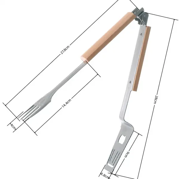 4-in-1 Grill Multitool Folding Stainless Steel BBQ Spatula Fork Tongs Bottle Opener for Camping and Outdoor Grilling — image 6