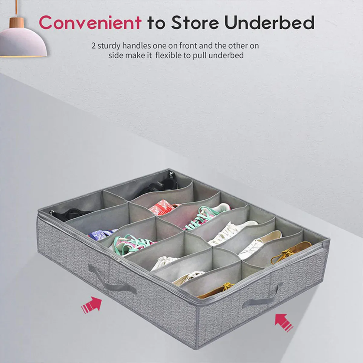 Foldable Shoe Storage Box with Lid Clear Under Bed Organizer Dustproof Visual — image 4