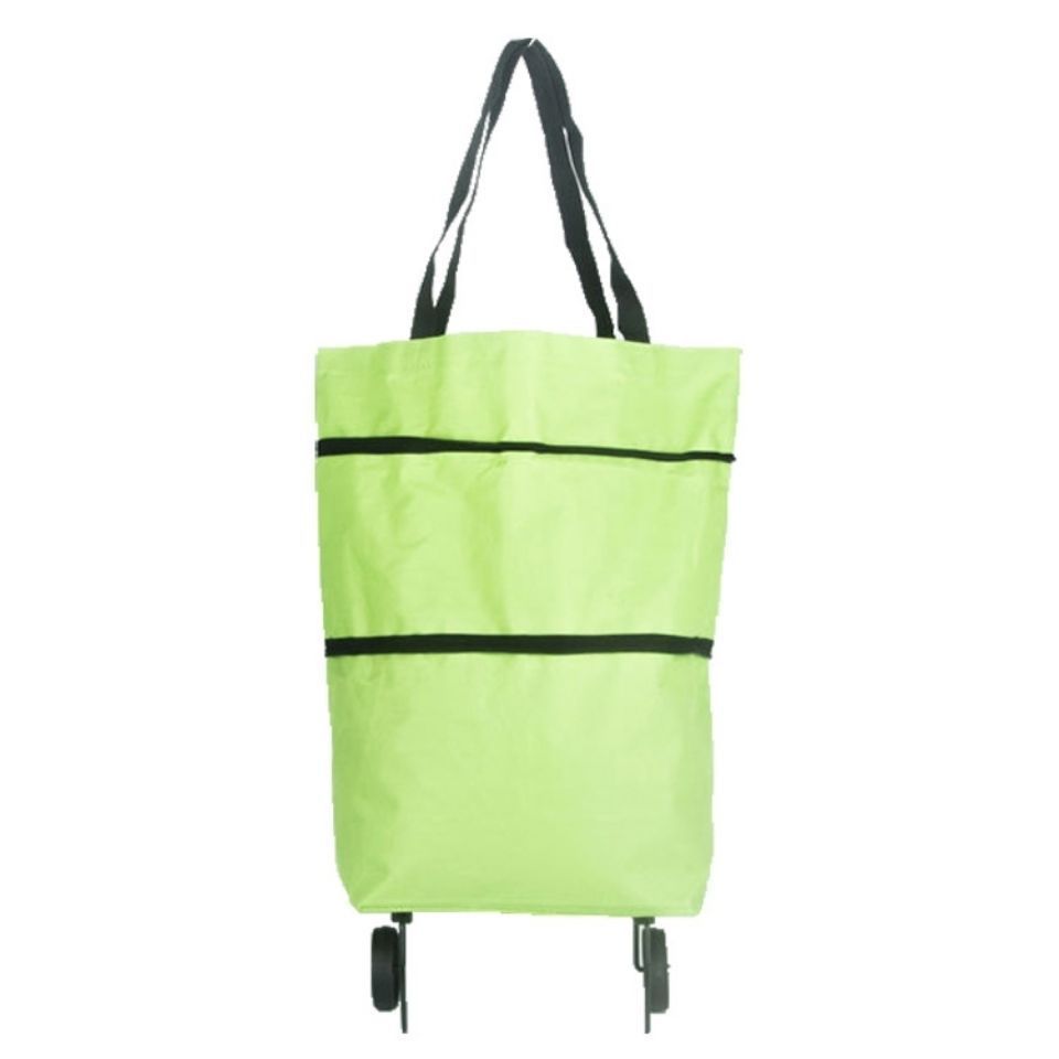 Rolling Shopping Bag Oxford Cloth Cube Type MS-003 Pink flowers on white background โ image 5
