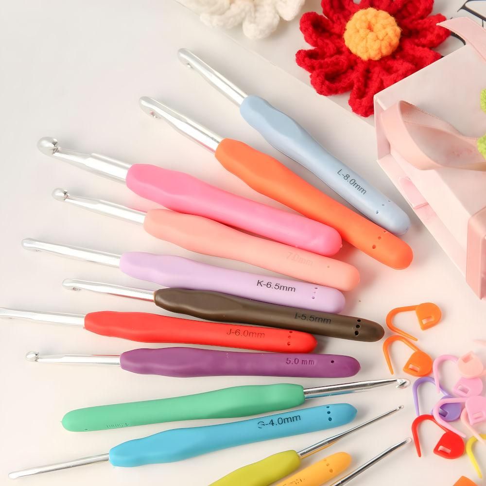 Knitting Kit 45-Piece with Crochet Hooks, Markers, Tape Measure, MultiColor โ image 2