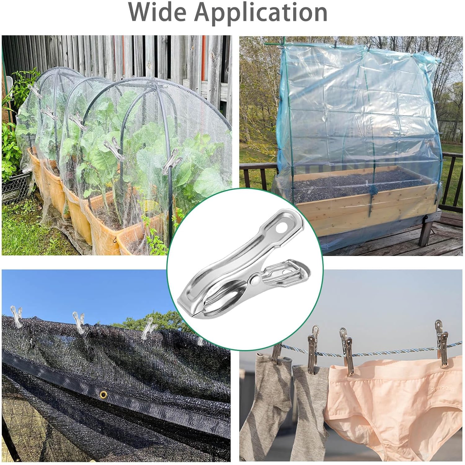 40 PCS Garden Clips, Greenhouse Clamps Made of Stainless Steel, Greenhouse Clips for Netting, Have a Strong Grip to Hold Down the Shade Cloth or Plant Cover on โ image 2