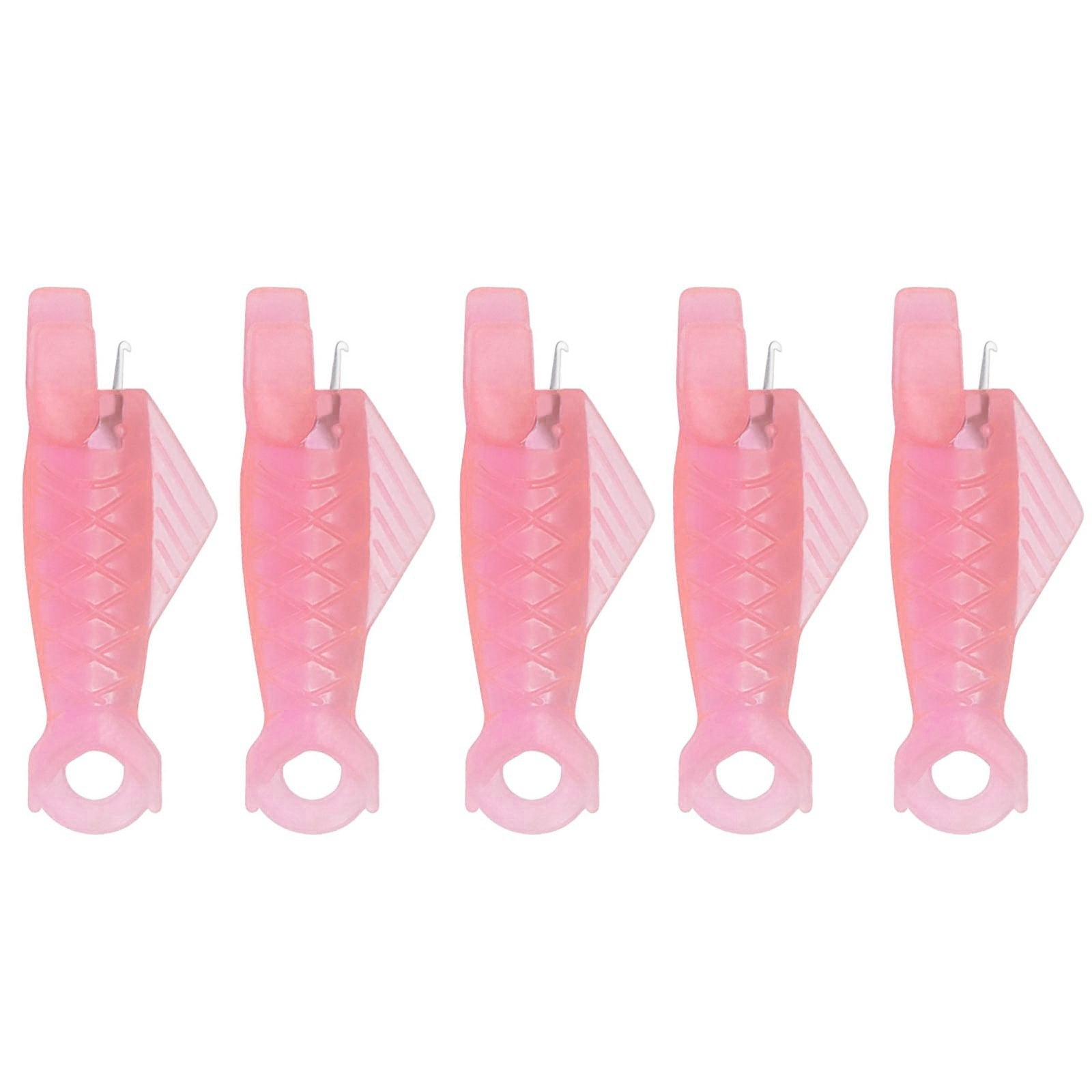 5 Piece Sewing Machine Needle Threaders, automatic fish mouth threader tool for quick machine sewing and embroidery, Hot Pink