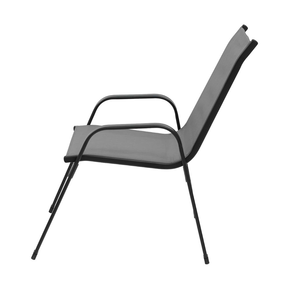 Gardeon 6PC Outdoor Dining Chairs Stackable Lounge Chair Patio Furniture Grey — image 3