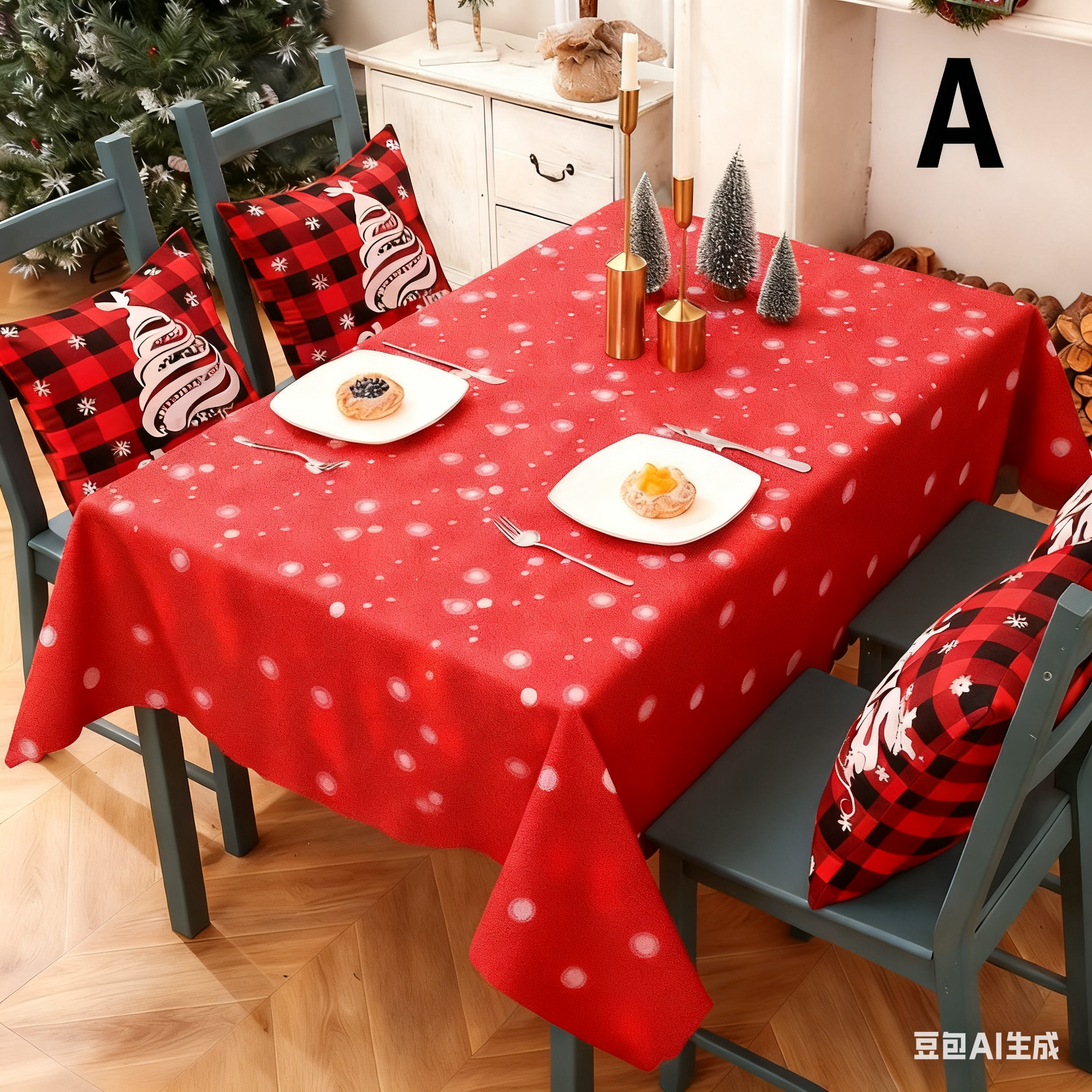 Christmas gift Christmas Tablecloth - Festive 180x150cm Table Cover for Holiday Dining & Home Decor(A)