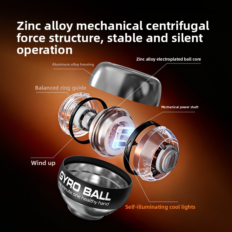Red LED Gyro Ball Wrist Power Trainer with Digital Counter and Auto-Start Zinc Alloy Core for Grip Strength and Stress Relief in Australian Homes โ image 3