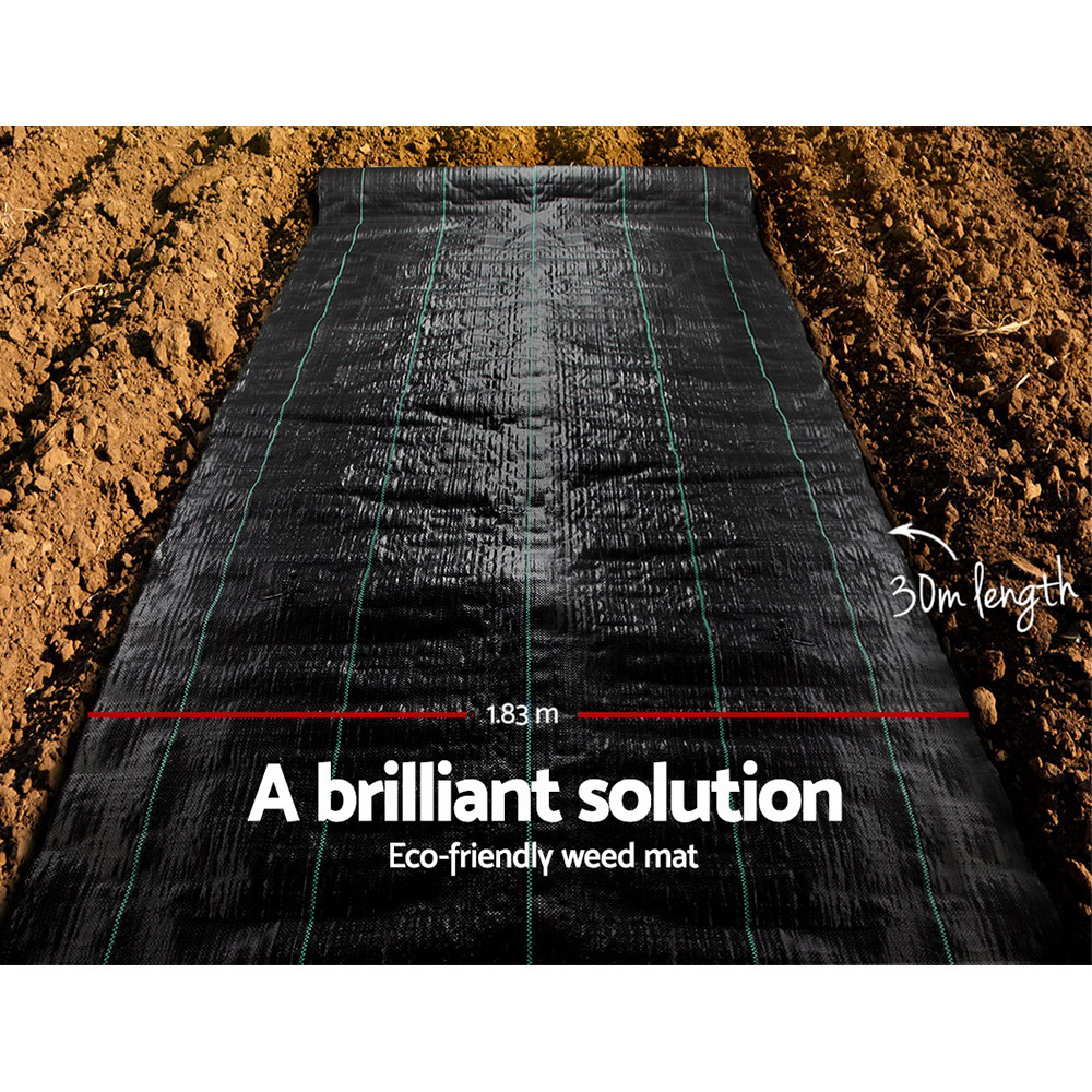 Instahut 1.83x30m Weed Mat Woven Fabric Weed Mat Control Matting Garden Plant โ image 4