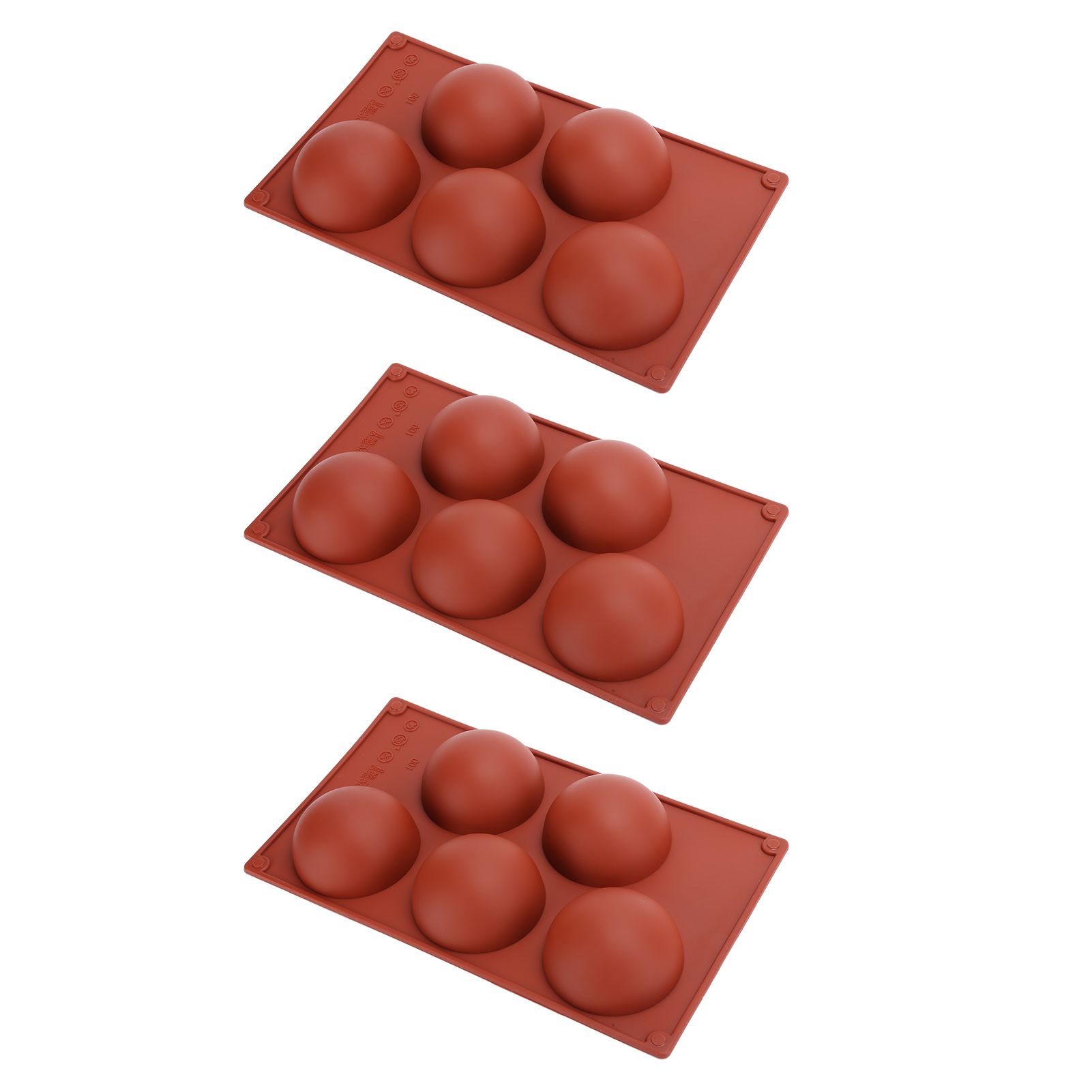 3PCS Semi Sphere Silicone Mold Baking Mold for DIY Making Hot Chocolate Mousse Cake5 Hole — image 4