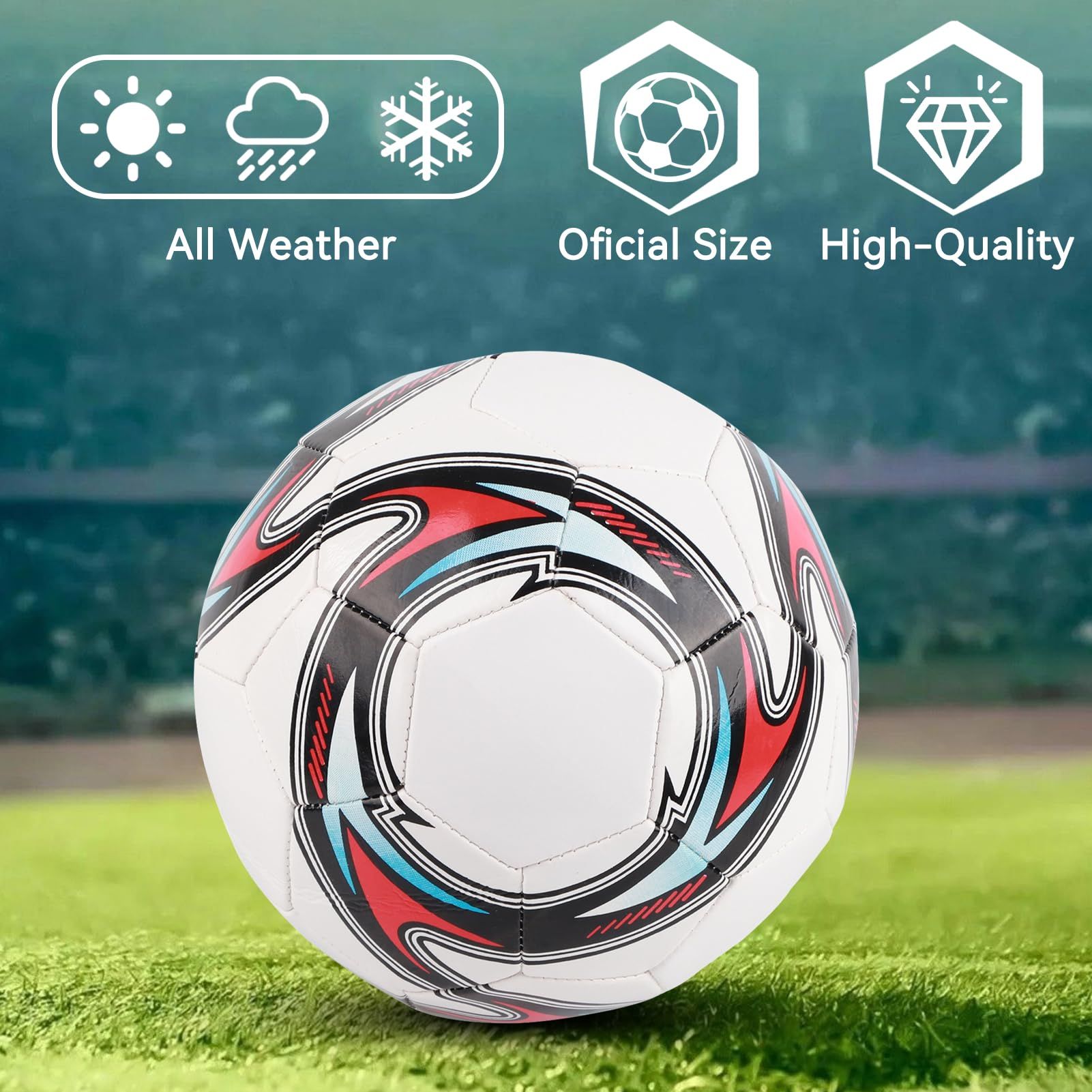 （white）Soccer Ball, Standard Size 5 Soccer Ball Leakproof Campus Football Wear Resistant for Outside Sport Game Training Competition — image 4