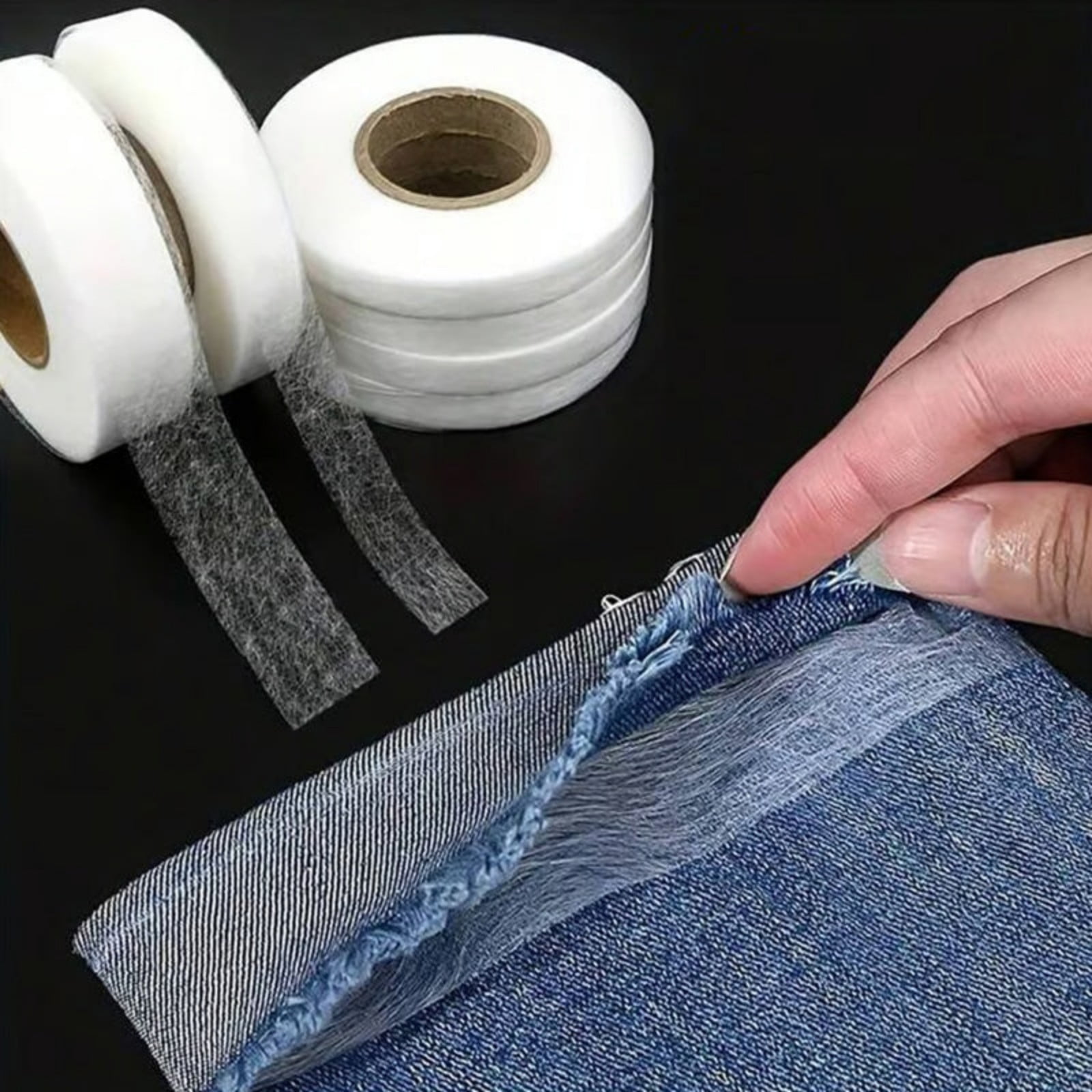 White No Sew Hemming Tape Double Sided,No Sewing Hemming Tape,Fabric Adhesive Tape,Fabric Tape For Hemming,No Sew Hemming Tapes For Pants Curtains Dresses — image 2