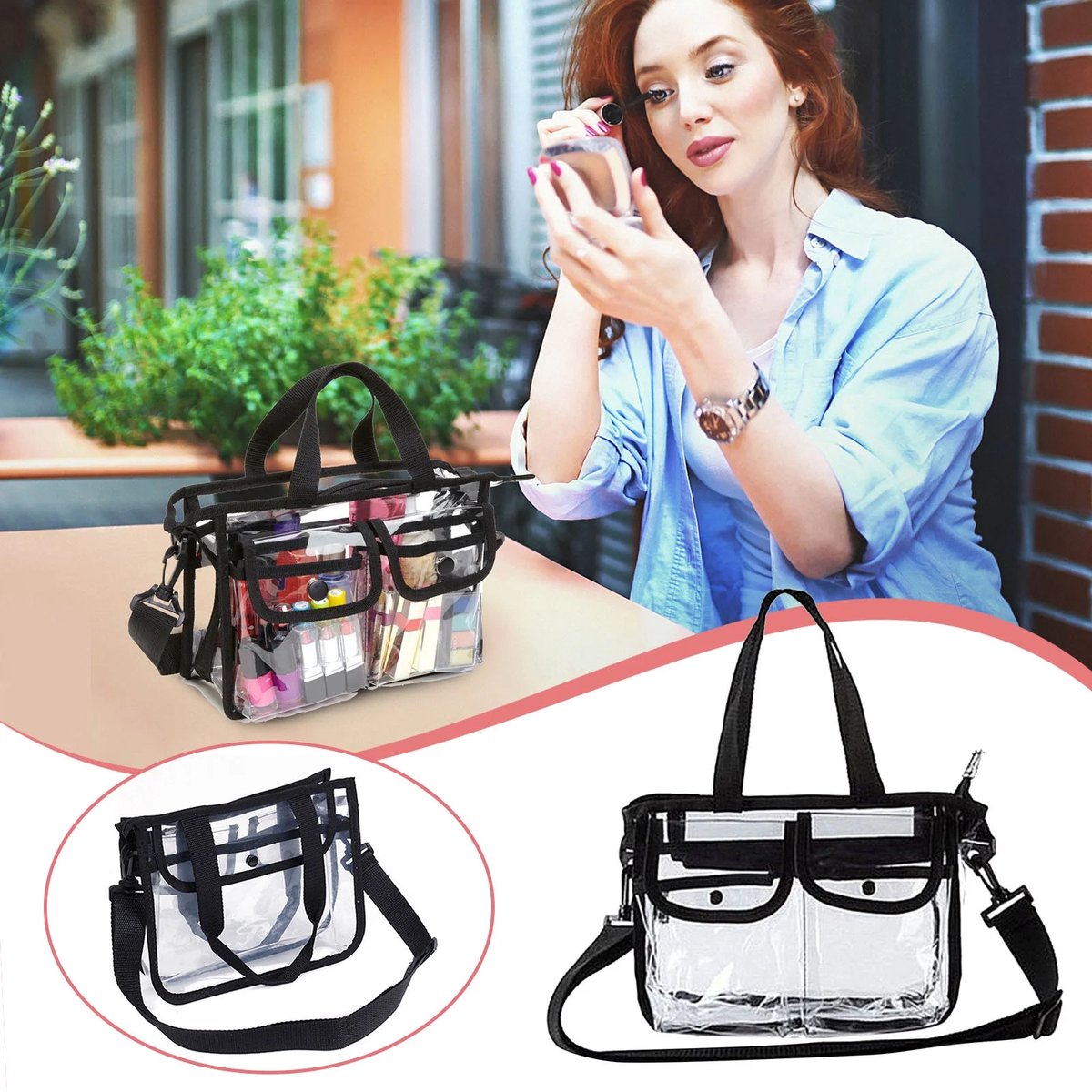 Transparent Travel Toiletry Bag – PVC, 27×20×9cm — image 3