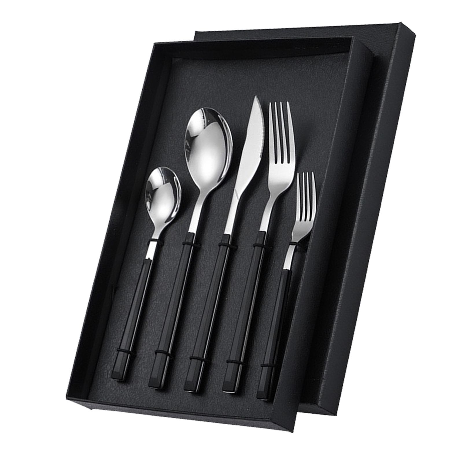 Tableware Cutlery Set Stainless Steel Dinner Knives Forks Spoons Eating Utensils High Hardness Flatware Set Black Handle โ image 4