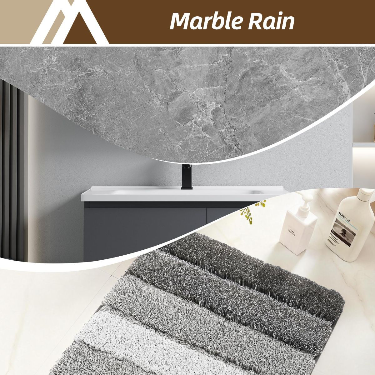 Bathroom Rugs, Ultra Soft Absorbent Bath Mat, Beige | Non-Slip TPR Backing Stays in Place, Machine Washable Bath Rugs Shaggy Rug for Bathroom Floor — image 5