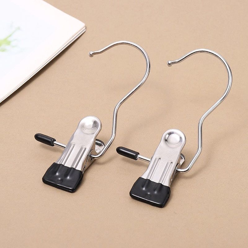 Laundry Hanging Hooks Clips, 6 Pcs Boot Hangers Heavy Duty Stainless Steel Portable Travel Drying Clothes Pins for Closet (6pcs) — image 4