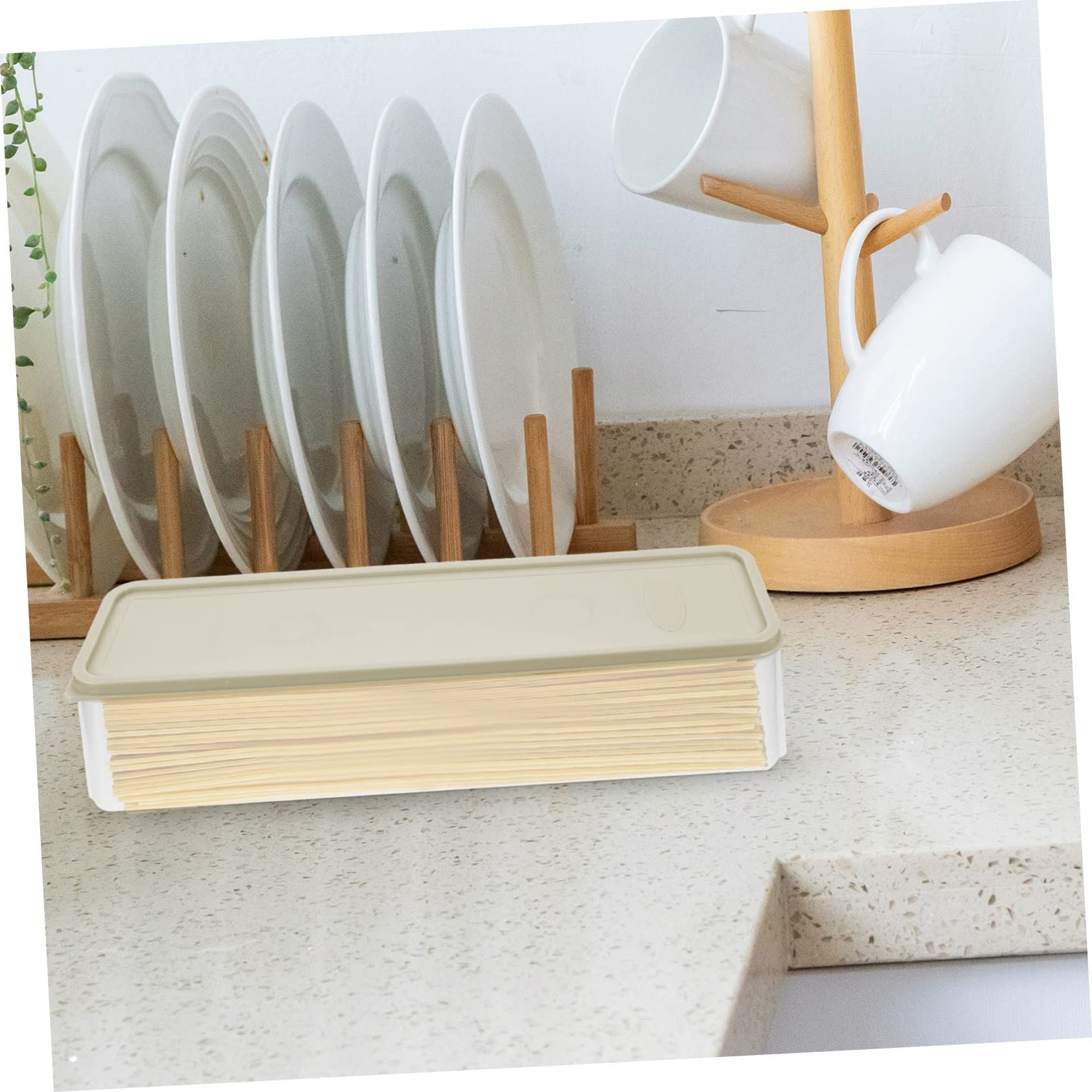 Noodle Storage Box Noodle Canister with Lid Airtight Storage Rectangular Pasta Containers Pasta Organizer for Pantry Storage โ image 3