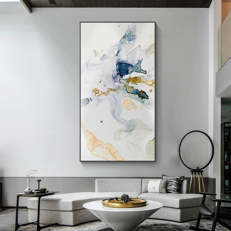 Wall Art 40cmx80cm Abstract Watercolour Style Black Frame Canvas — image 2