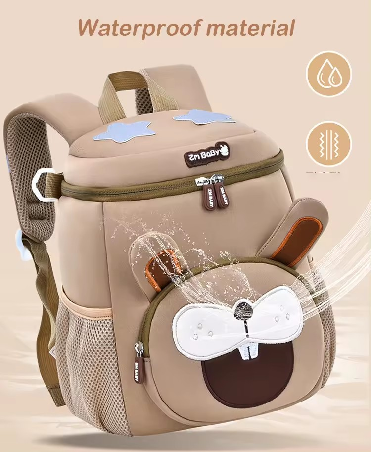 Khaki Rabbit Cute Animal Kids Backpack - Lightweight Toddler School Bag - Soft 3D Cartoon Daypack for Kindergarten & Childcare- Boys Girls Ages 3-6 โ image 2