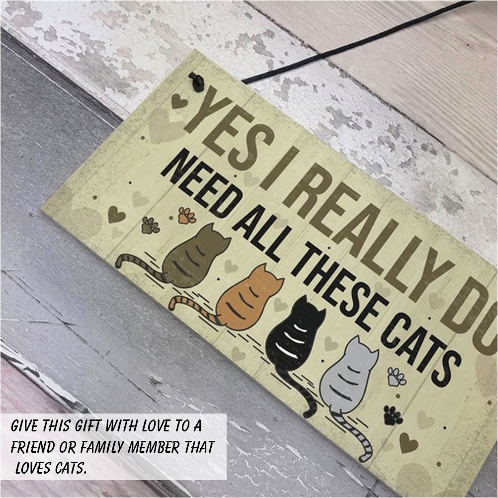 Wooden Funny Door Hanging Bedroom Christmas Cats Sign Pet Lover Hanging Plaques Friendship Sign Plaque for Home Bar Decor — image 5