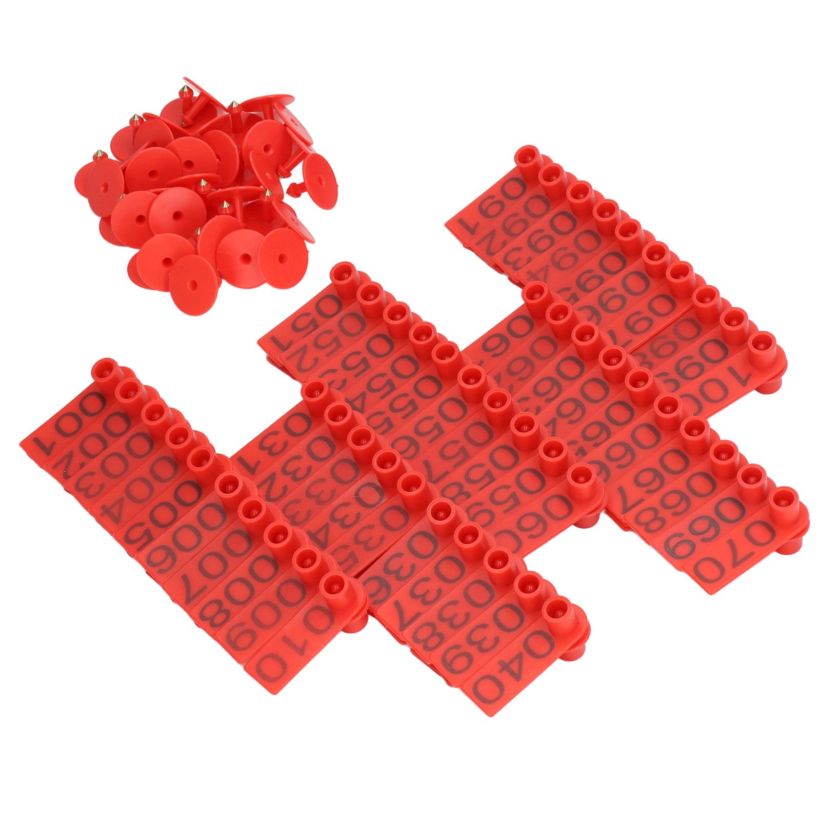 100 Sets Numbered Cattle Ear Tags Accurate Livestock Identification Card for Cow Pig Sheep Red — image 5