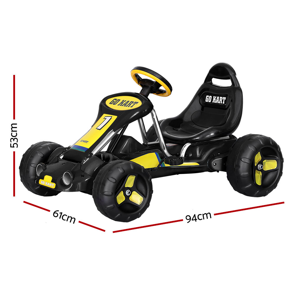 Rigo Kids Pedal Go Kart Ride On Toys Racing Car Plastic Tyre Black — image 2
