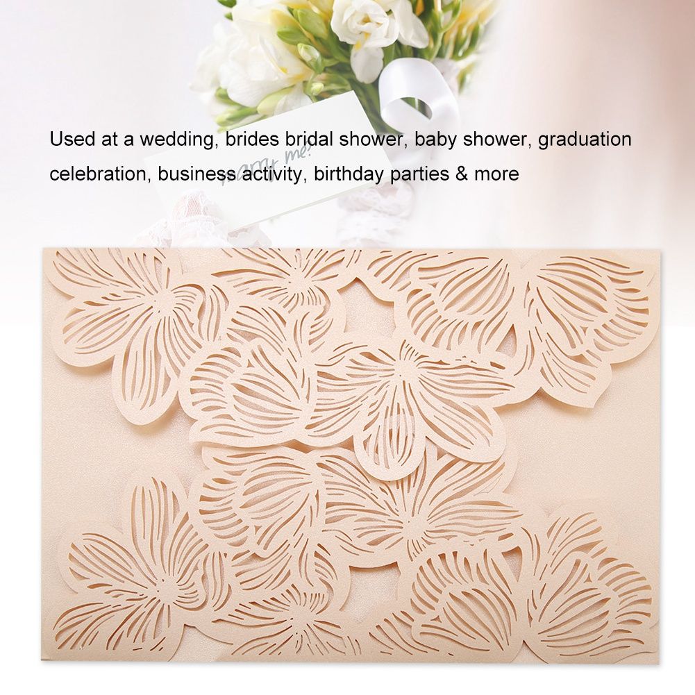 10Pcs European Style Wedding Invitations Cards Carving Birthday Party Invitations Envelopes #10 — image 2