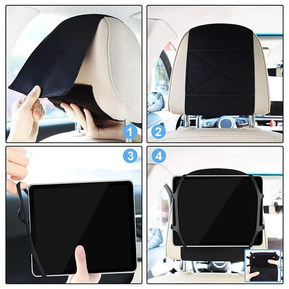 Rotating Car Headrest Tablet Holder Rear Seat Mount for iPad and Tablets — image 4