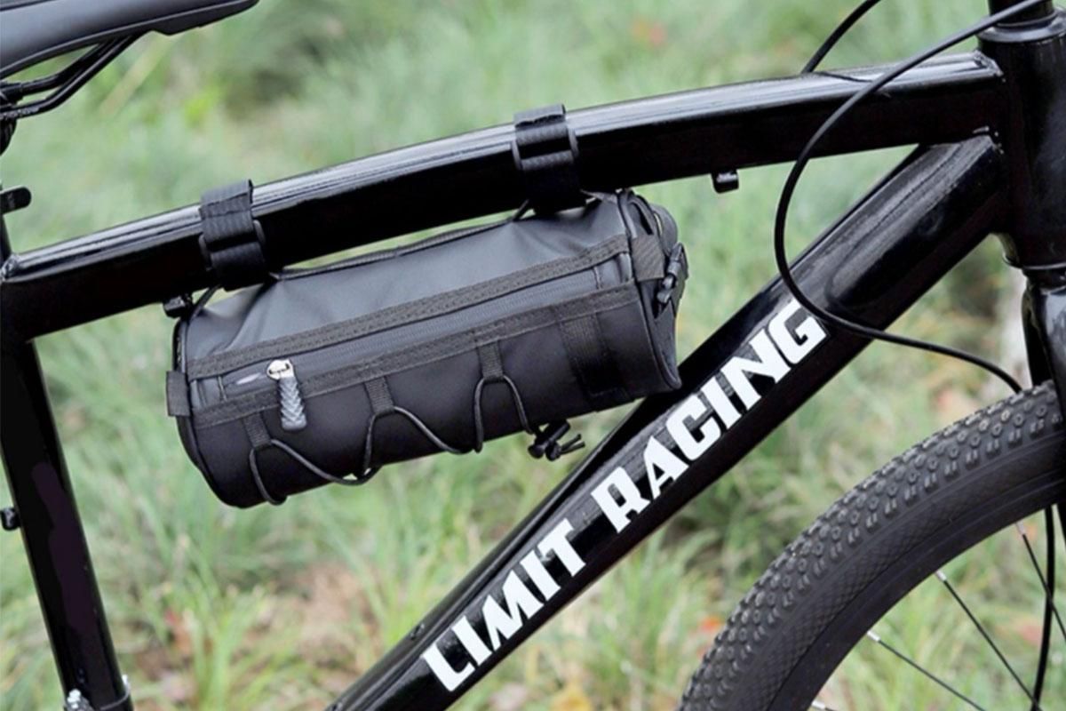 Bike Handlebar Bag Front Bike Bags Handlebar Storage Pouch Pack with Shoulder Strap - Black โ image 2