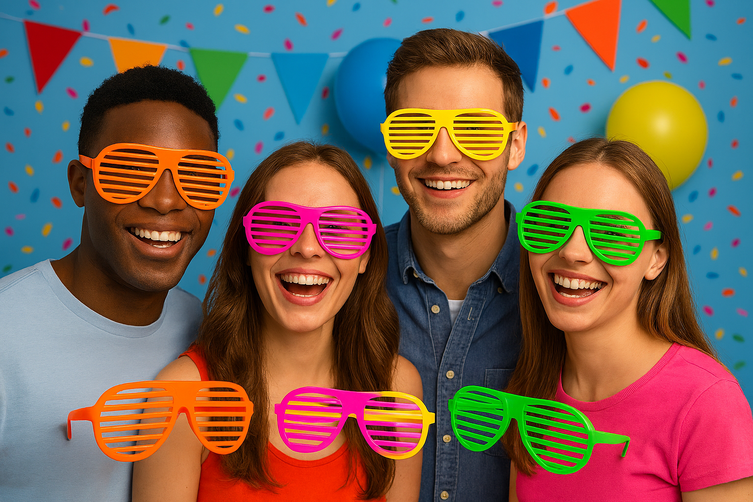 2X Giant Oversized Shutter Shades – Assorted Colours, Fun Party Glasses, Novelty Costume Accessory — image 2