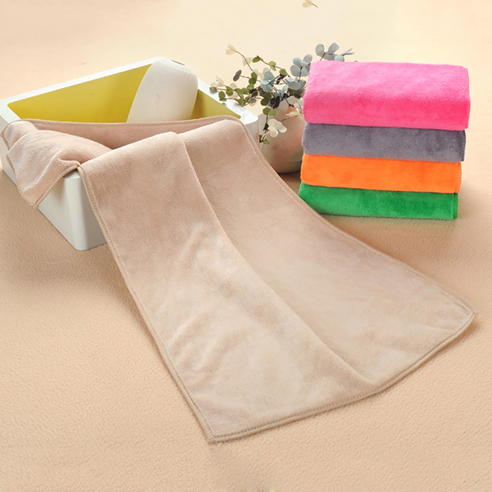 1Pc Microfiber Hair Towel Soft Super Absorbent Microfiber Hair Towel Wraps Women for Gym White โ image 3