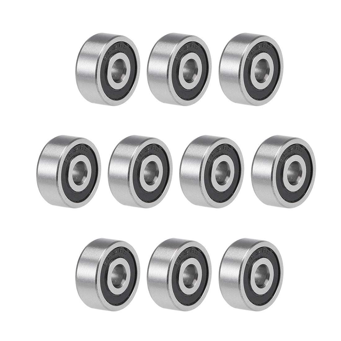 623-2RS Deep Groove Ball Bearings 3mm x 10mm x 4mm Double Sealed Chrome Steel P6(ABEC3) 10pcs high load capacity, wear resistance