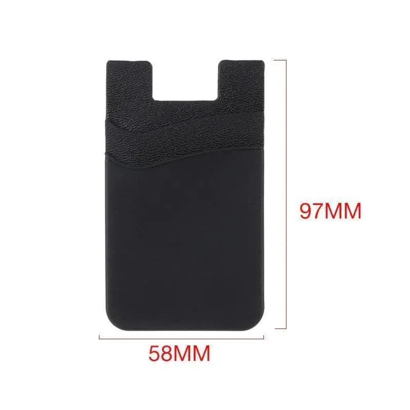 Silicone Phone Card Holder Double Layer Adhesive Wallet with 3M Backing - Black — image 4