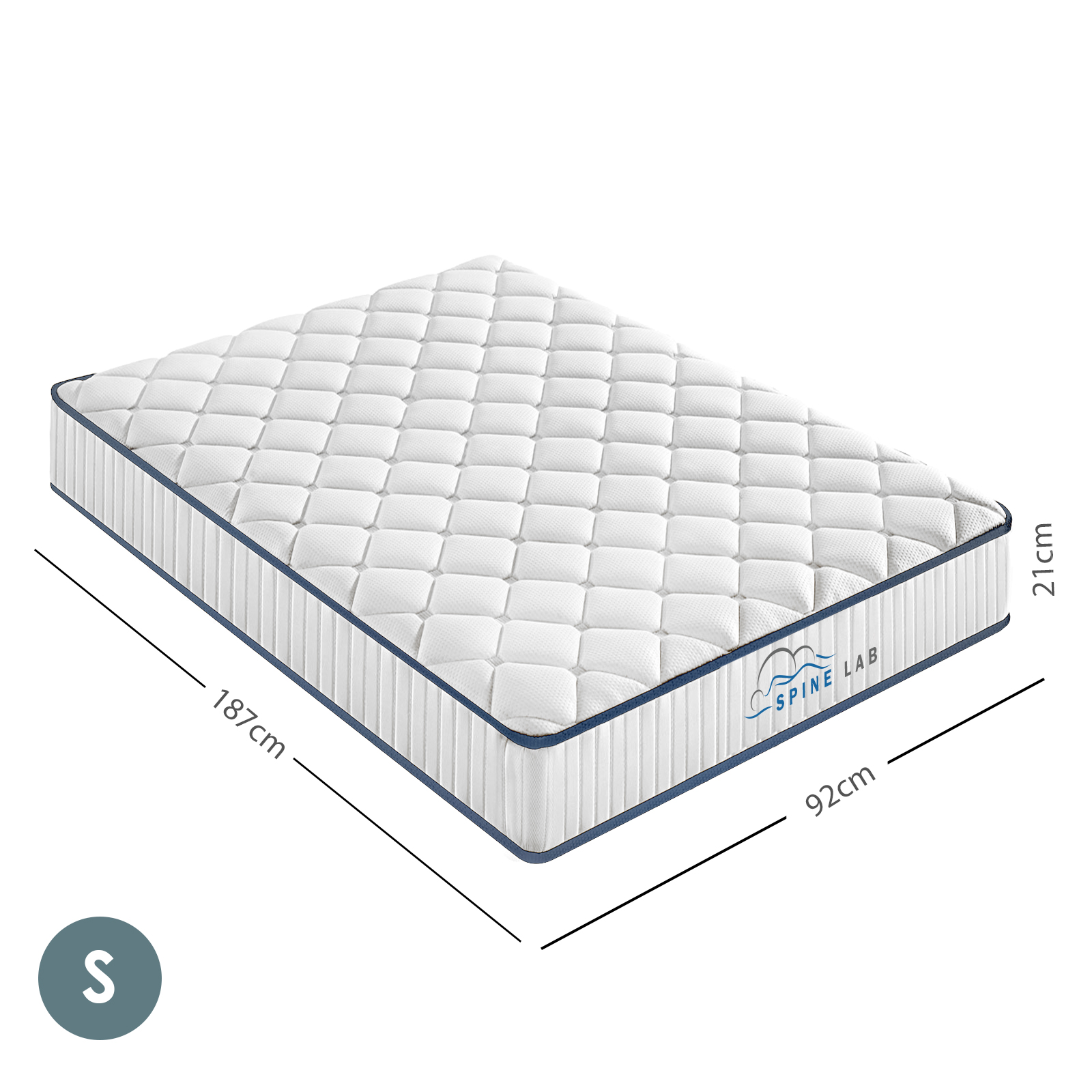 Spine-Lab Mattress 5 Zone 21cm Medium Firm Foam Bonnell Spring - Single - White โ image 4