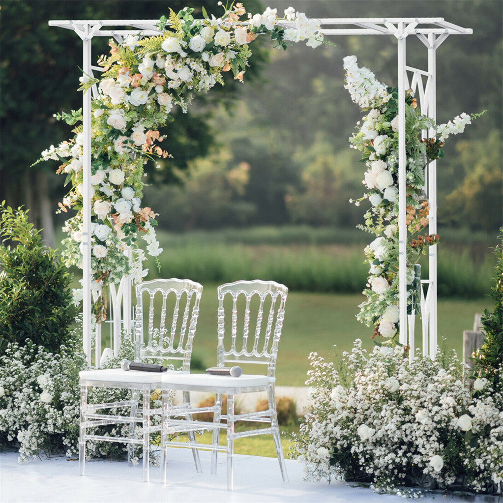 Decorative Metal Garden Trellis Arch Durable Steel Tubing Wedding Party Archway — image 3