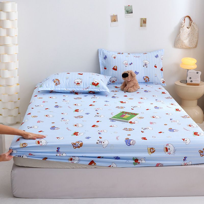 Yuan sheng Home Textiles Fitted Sheet Pure Cotton. Cartoon white bear 135*200cm standard model โ image 2