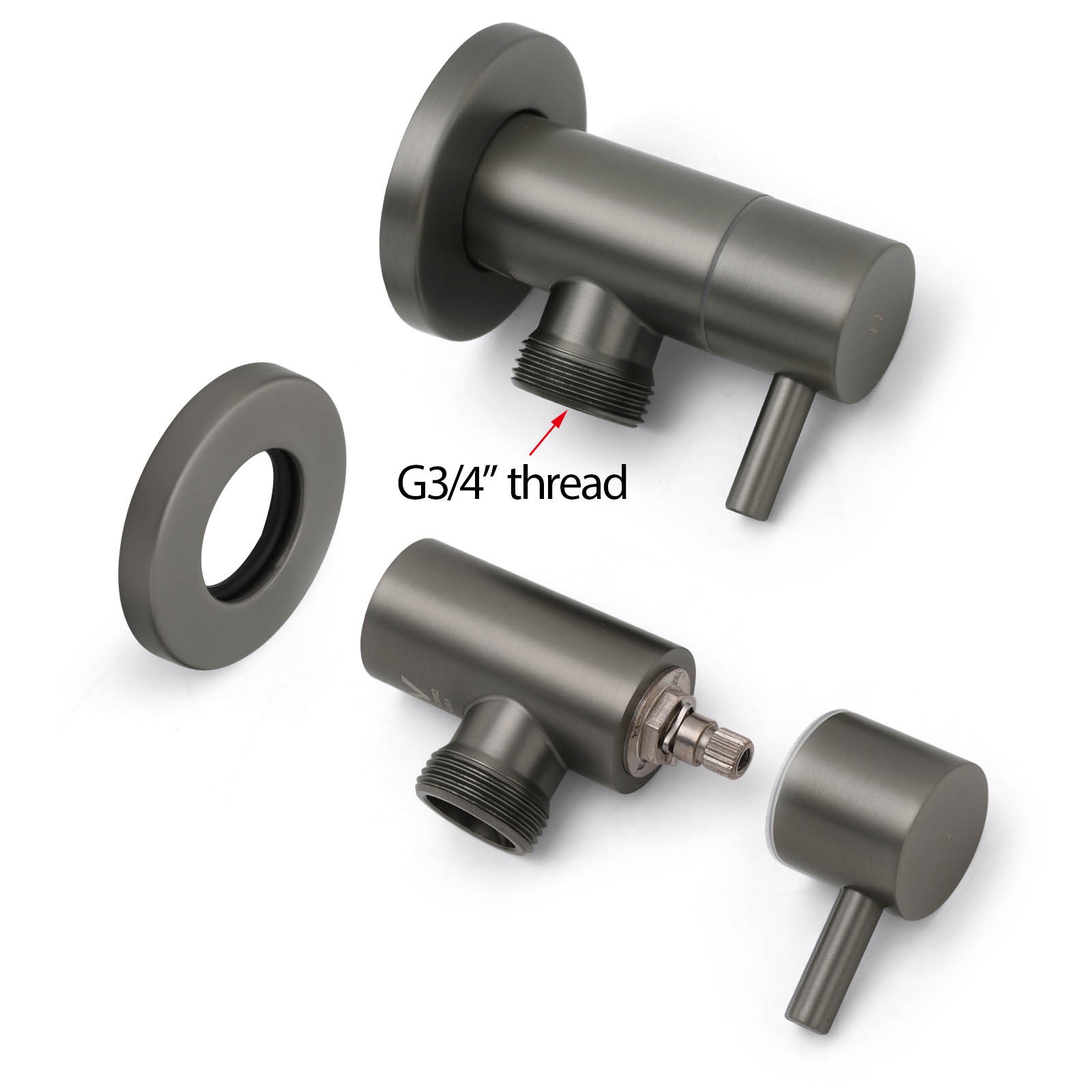 Gun Metal Grey Washing Machine 1/4 Turn Hot Cold Water Mixer Tap Set Watermark — image 4