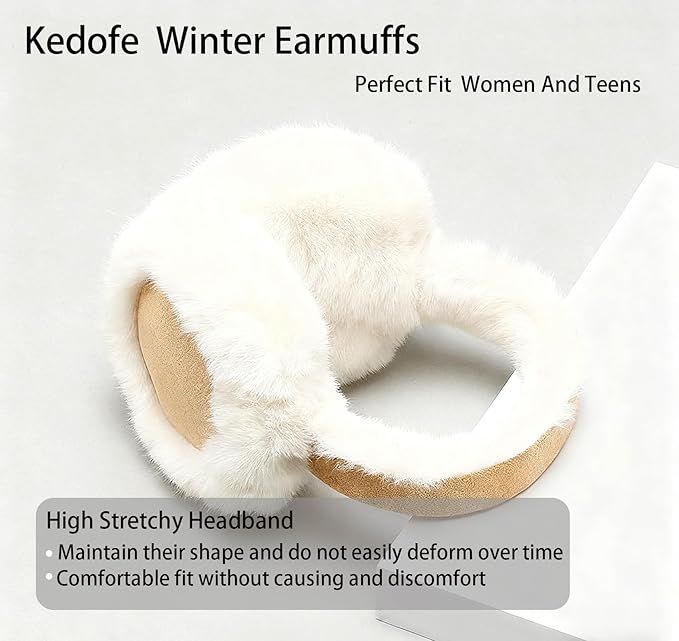 Ear Warmers - Foldable Women's Winter Earmuffs - Plush Faux Fur - Soft and Warm - Suitable for Outdoor Use - Cold Weather Protection โ image 5