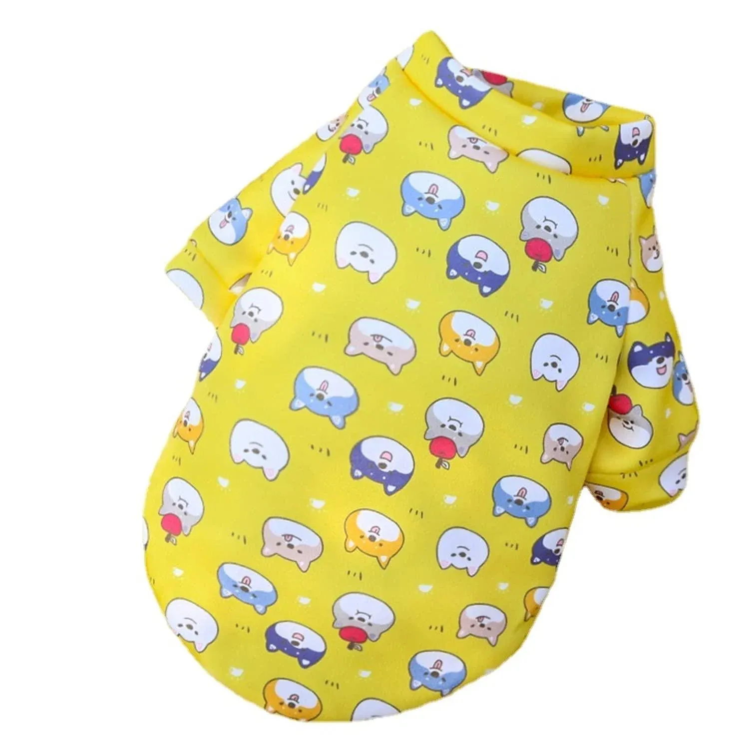 M Size Cute Pet Dog Warm Jumper Sweater Clothes Cat Knitwear Knitted Coats Winter - Yellow Shiba Inu