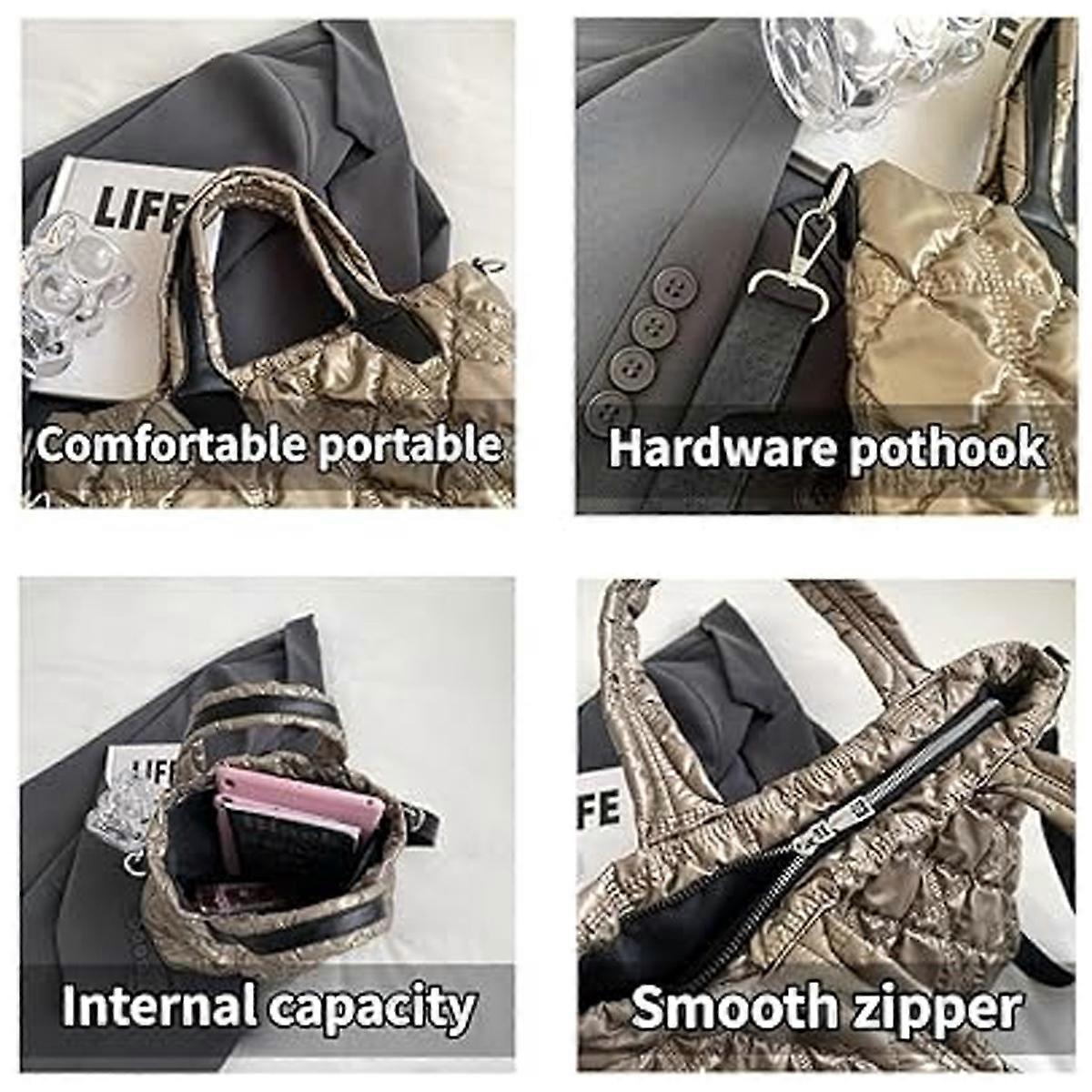 Women's Puffer Tote Quilted Crossbody Puffy Bag Quilted Tote Bag — image 3