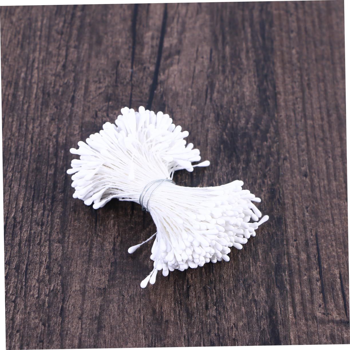 Flower Stamens 1 Bundles of 280-300 Stems Pearl Stamens for Scrapbooking Pistil Cake Decoration Craft DIY, 2.17-Inch, White — image 2