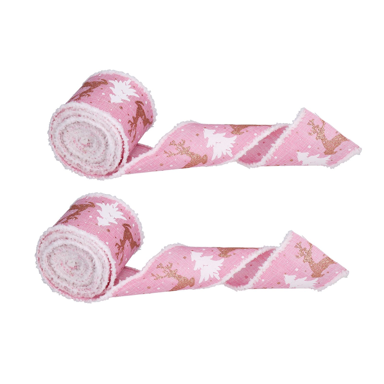 2 Rolls Christmas Ribbon 5m Wired Edge Ribbon DIY Gift Wrapping Craft Ribbon for Home Festival Decoration โ image 5