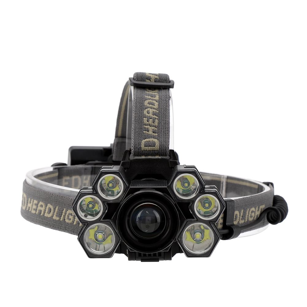 USB Rechargeable 7LED High Bright Headlight Head Torch Lamp for Outdoor Camping Fishing — image 2