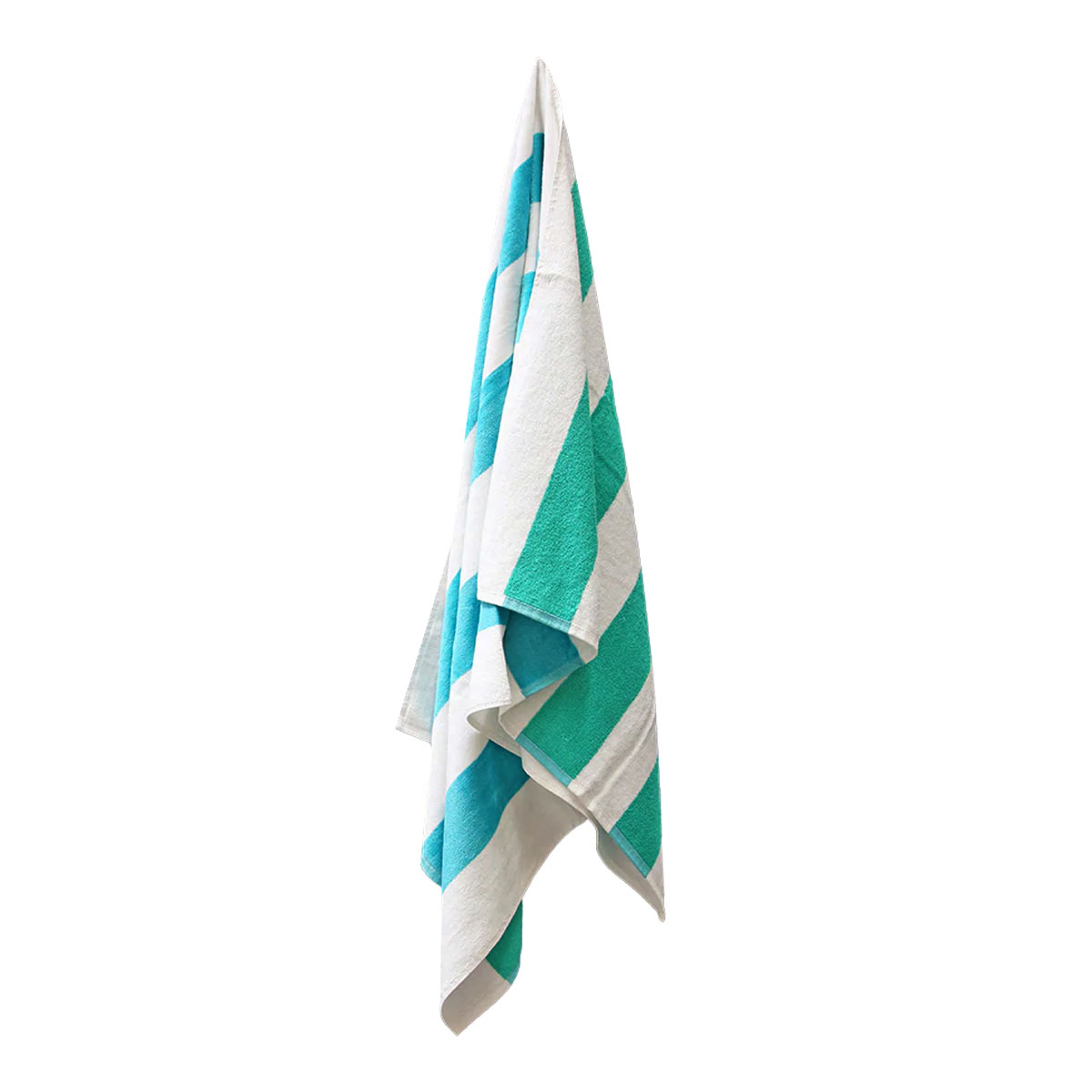 J.Elliot Home 400GSM Premium Cotton Reversible Striped Beach Towel 76 × 152 cm Aqua Teal