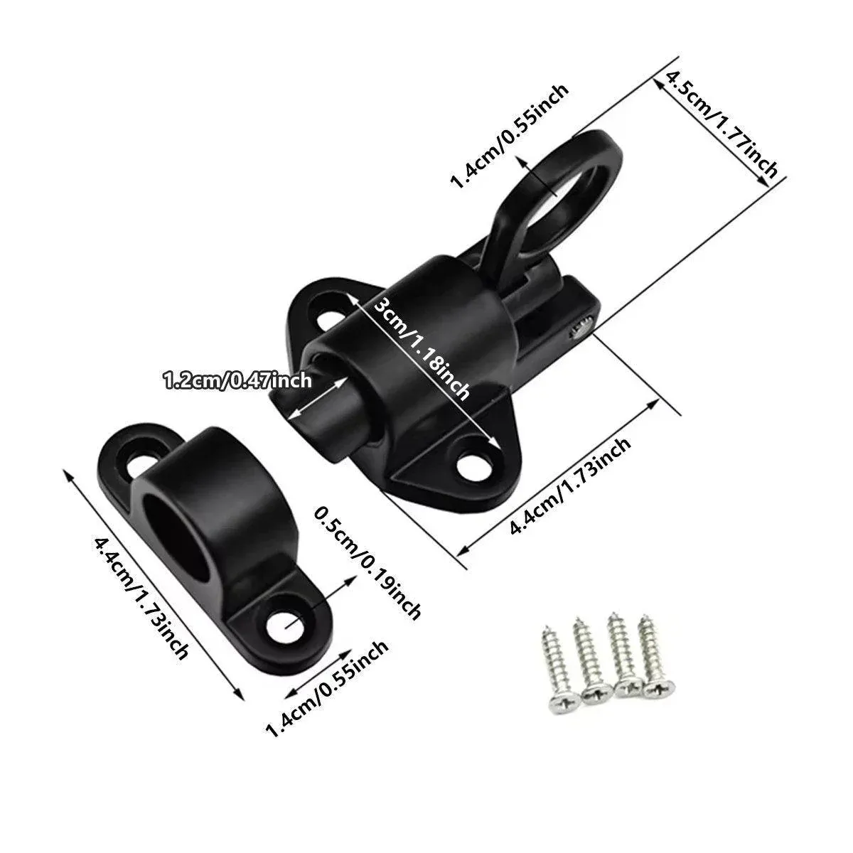 5PCS Aluminum Alloy Spring Bolt Self-Closing Sliding Door Window Lock Buckle Set — image 3